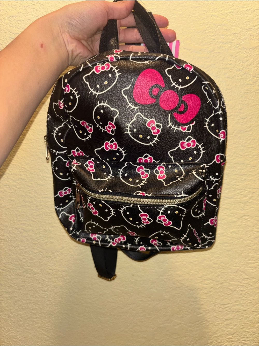 Anna Sui Black and Hot Pink Hello Kitty Mini Backpack